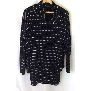 Isle by Melis Kozan - Layered Cowl-Neck Tunic Sweater -Size Large - Turkey